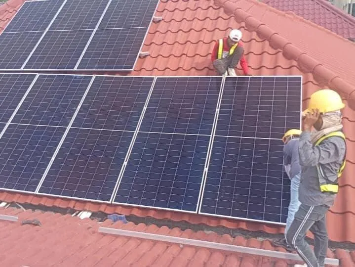Rooftop solar PV array on a commercial building in Penang