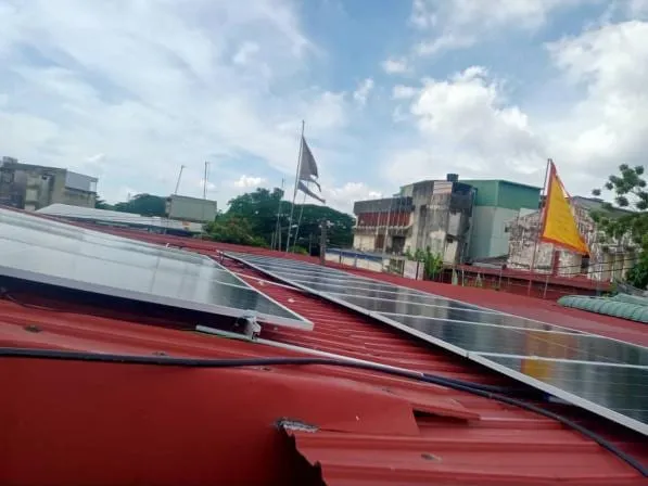 Solar PV array on a pitched roof in Kedah